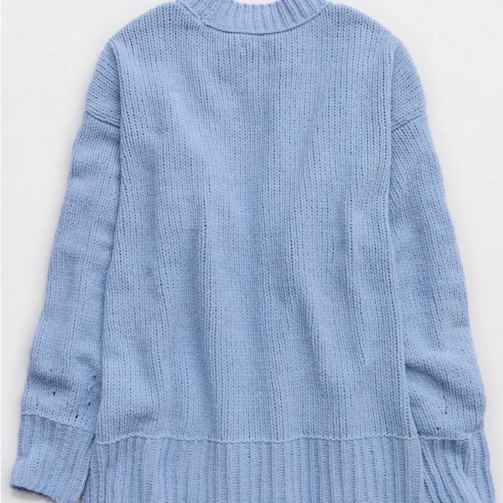 Aerie Light Blue Crew Neck Sweater S - Picture 4 of 10